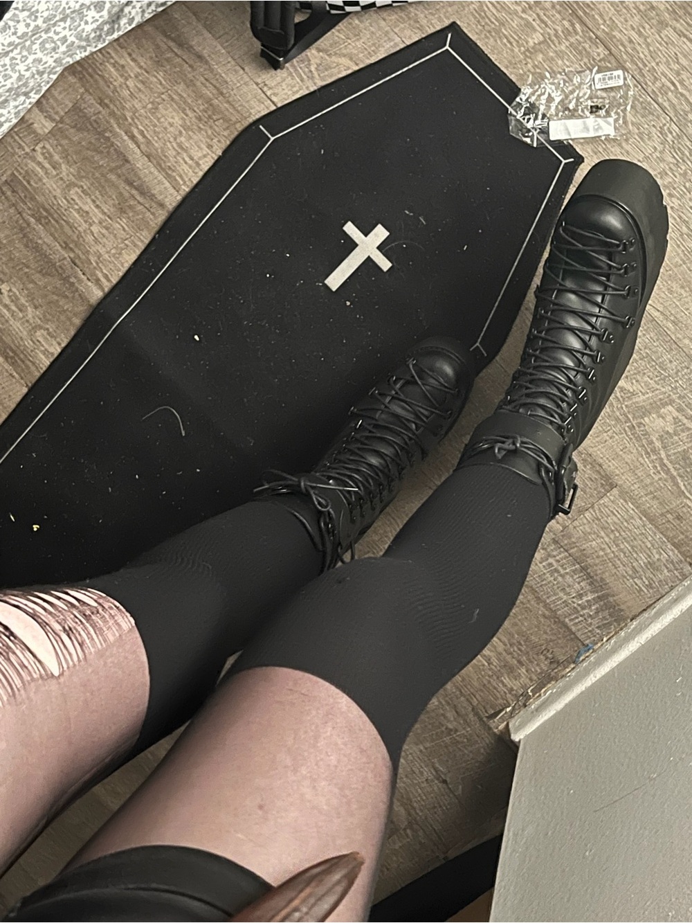 Current Mood Black Platform Combat Boots